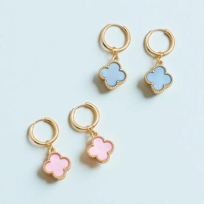 Flower Shape Shell Charm Hoop Earrings, Beachy Boho Statement Jewelry, Perfect Summer Accessory & Gift for Her Boho Earrings