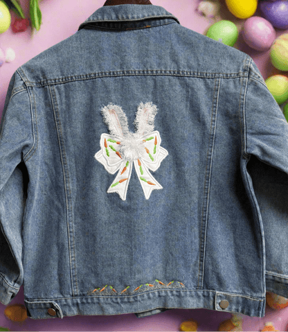 Fluffy Bunny Ears Kids Denim Jacket - Nifty Decor & More