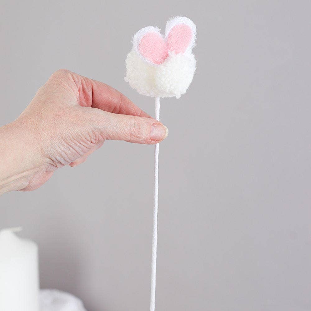 Fluffy Pom Pom Easter Bunny Pick - Nifty Decor & More