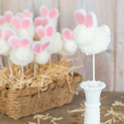 Fluffy Pom Pom Easter Bunny Pick - Nifty Decor & More