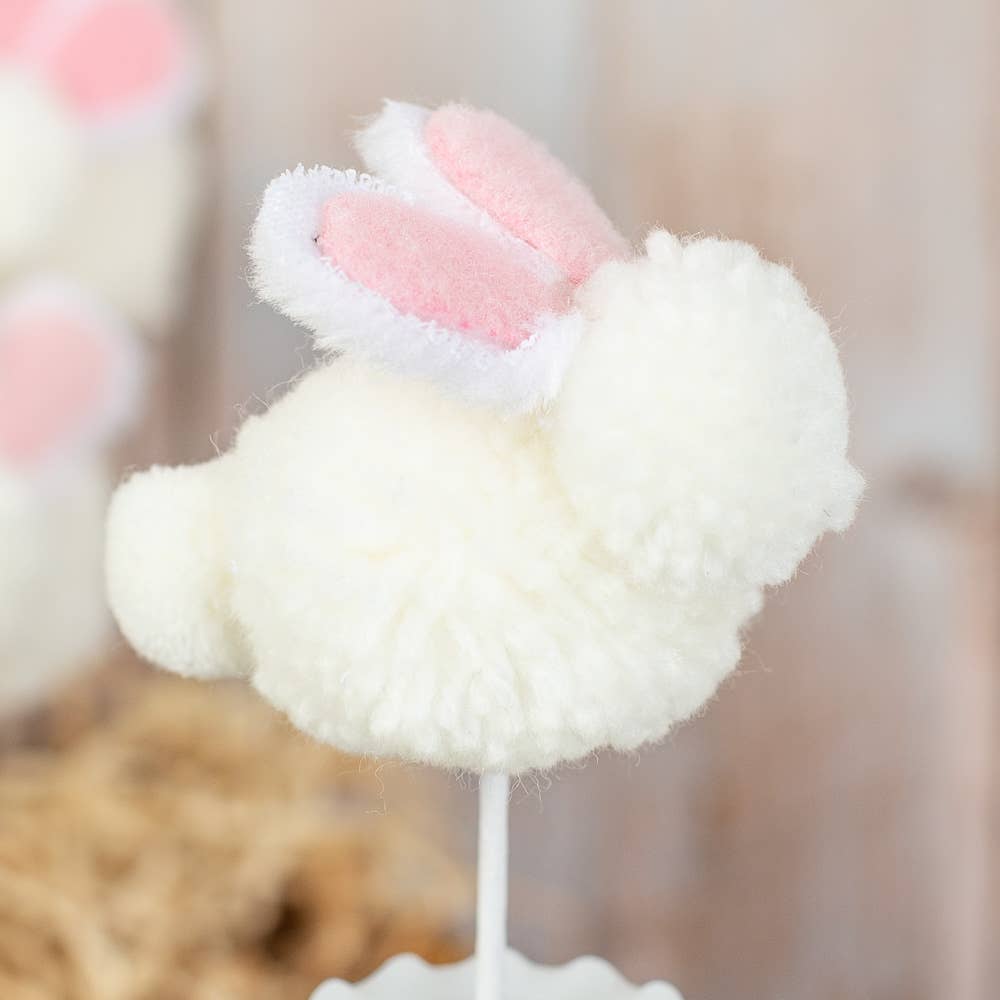 Fluffy Pom Pom Easter Bunny Pick - Nifty Decor & More