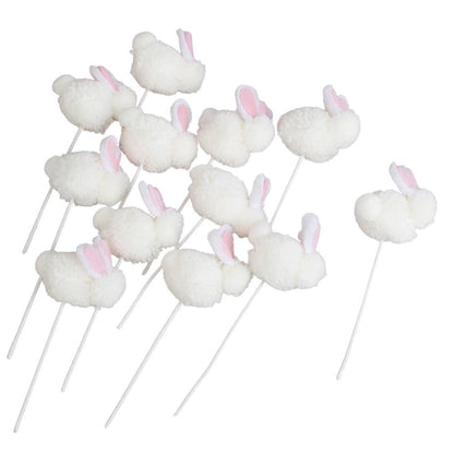 Fluffy Pom Pom Easter Bunny Pick - Nifty Decor & More