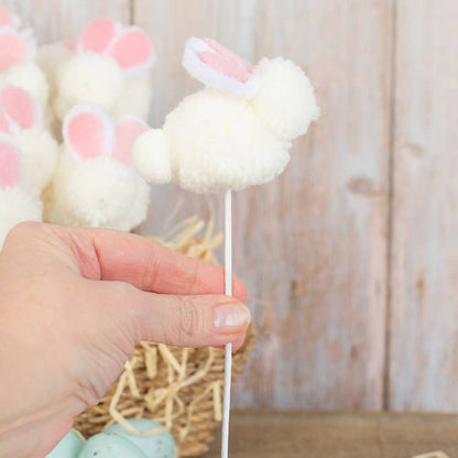 Fluffy Pom Pom Easter Bunny Pick - Nifty Decor & More