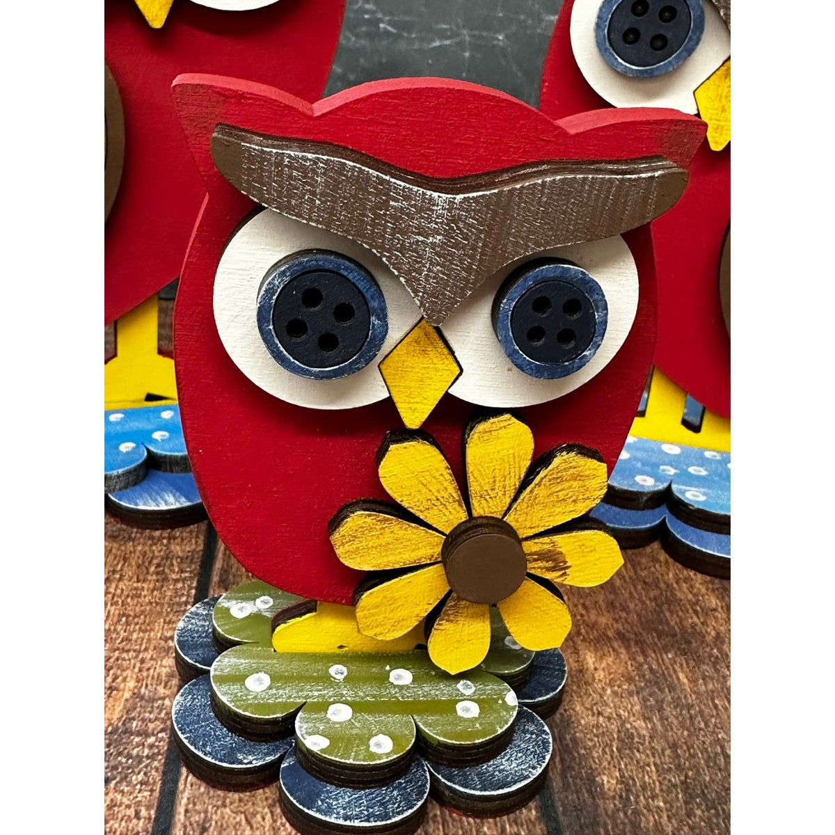 Folk Art Owl Trio - Nifty Decor & More