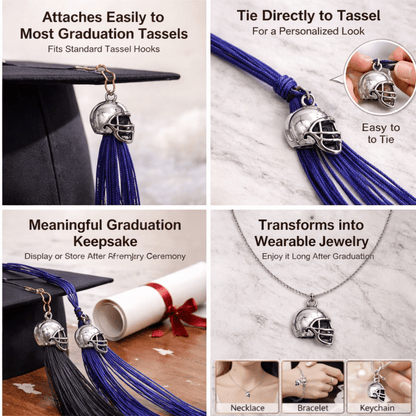 Football Graduation Tassel Charm - Nifty Decor & More