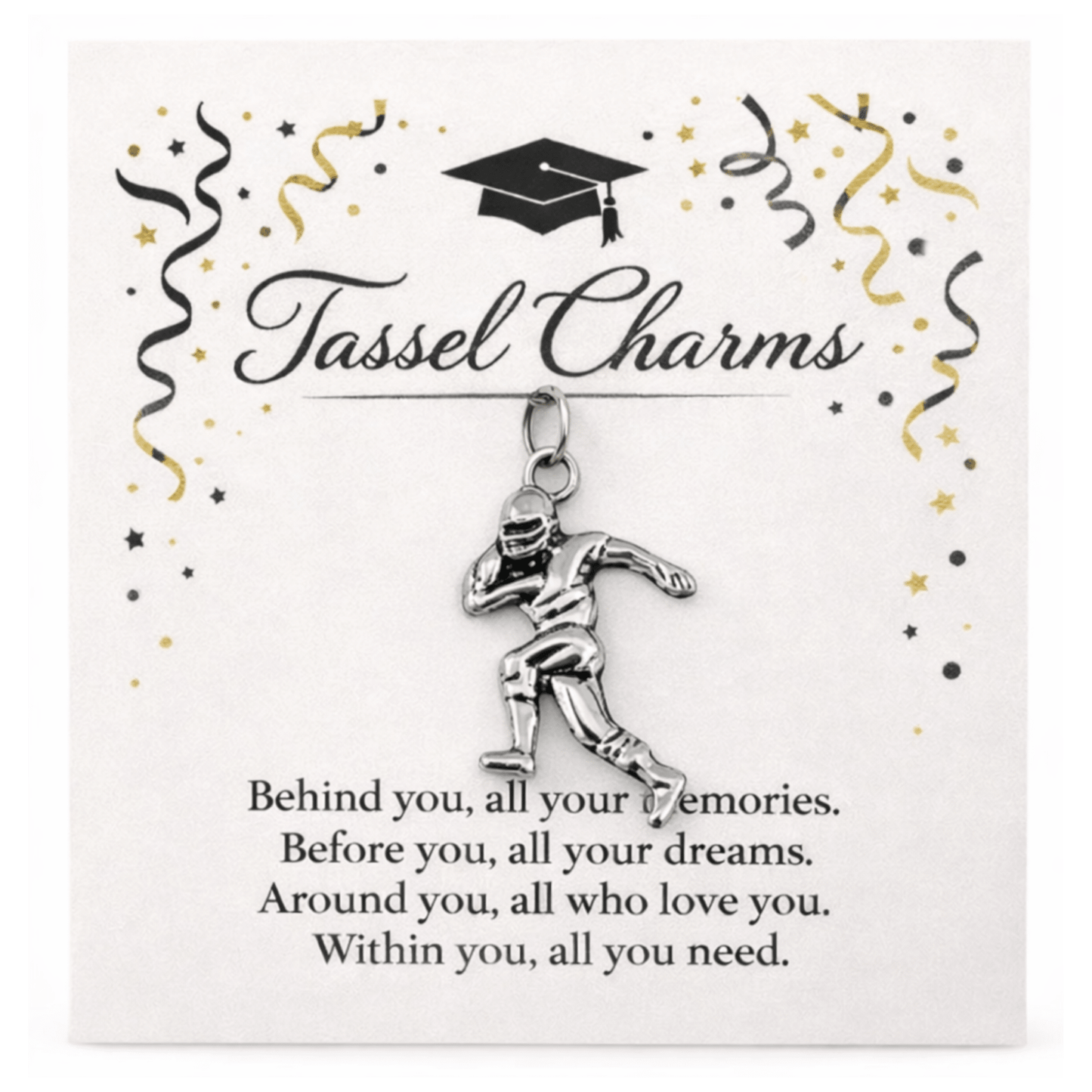 Football Graduation Tassel Charm - Nifty Decor & More