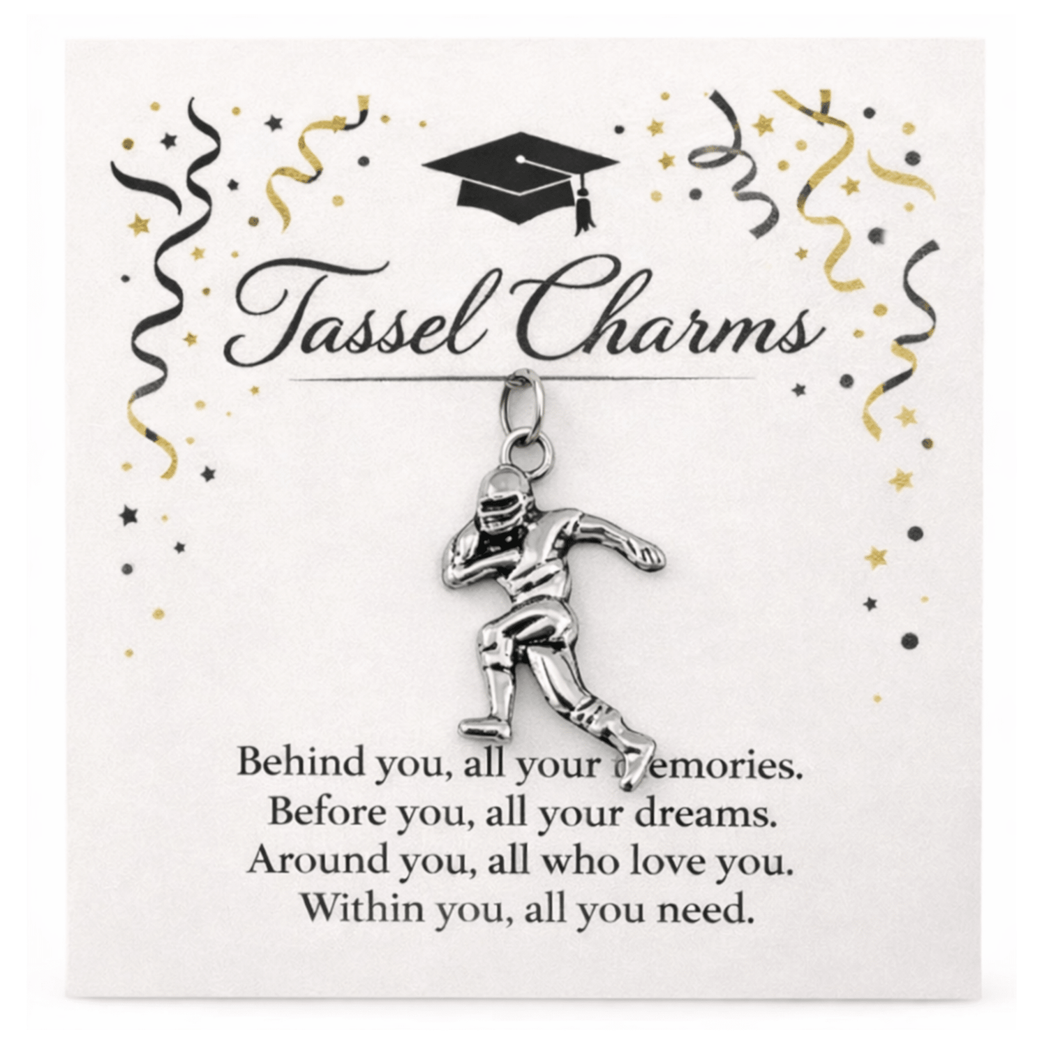 Football Graduation Tassel Charm - Nifty Decor & More
