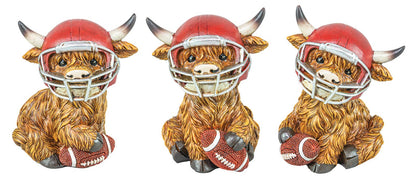 Football Highland Cow Figurines - Nifty Decor & More