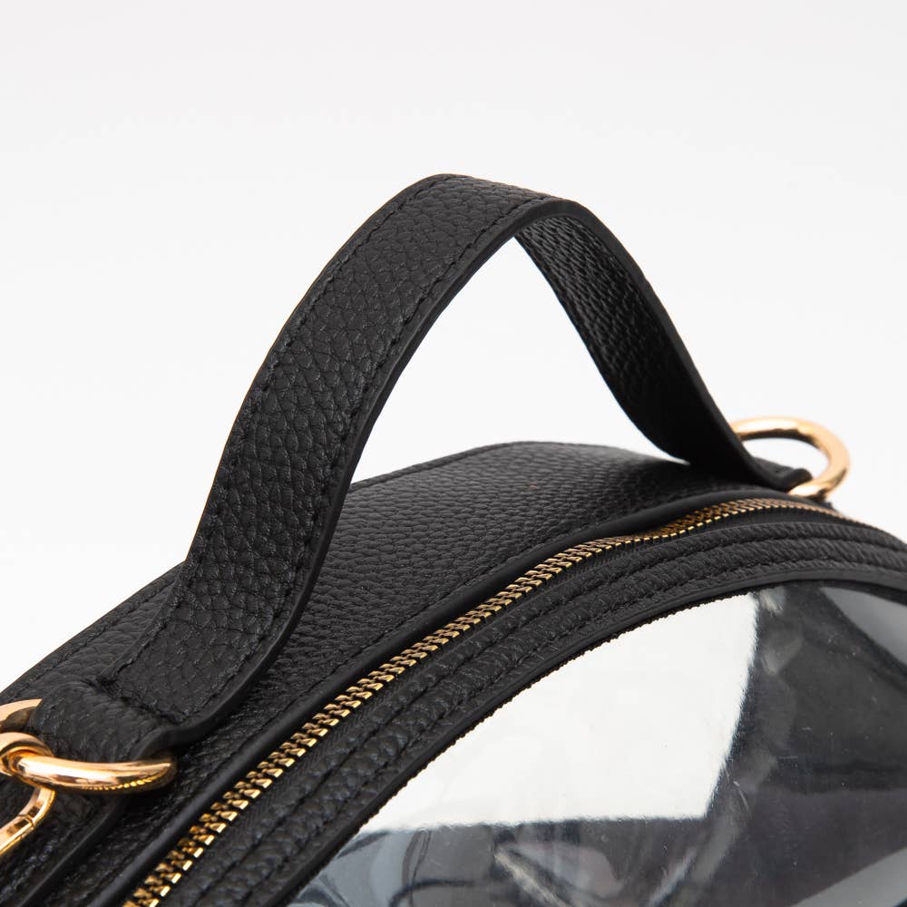 Football shaped clear bag BLK