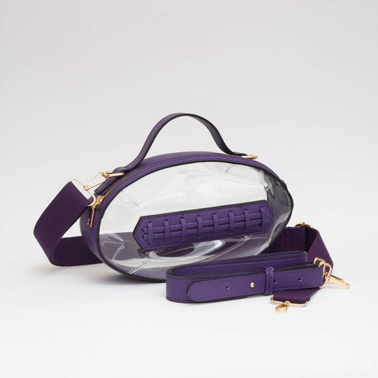 Football shaped clear bag PUR