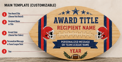 Personalized Football Award Bamboo Cutting Board | Fantasy Football, Coach & Team Awards