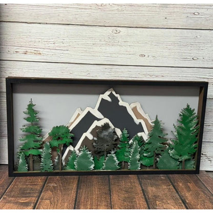 Forest Mountain Scene 3D - Nifty Decor & More