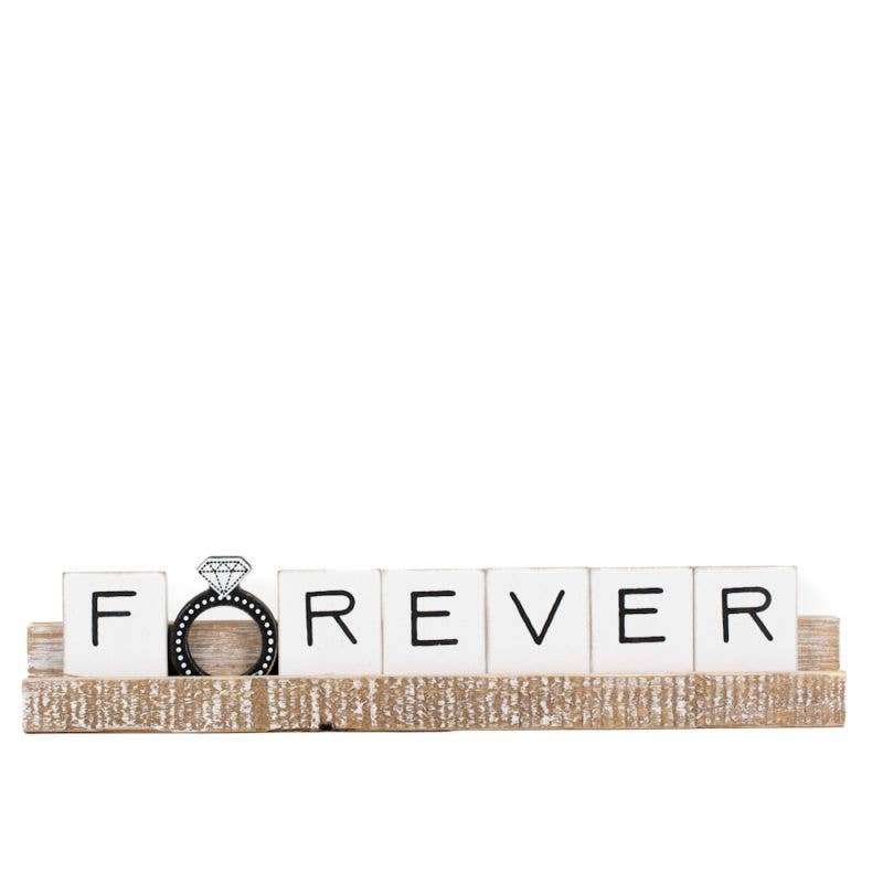 FOREVER Wood Ledgie Kit, Rustic Wedding Decor Sign, Perfect for Romantic Ceremony & Unique Wedding Gift - Nifty Decor & More