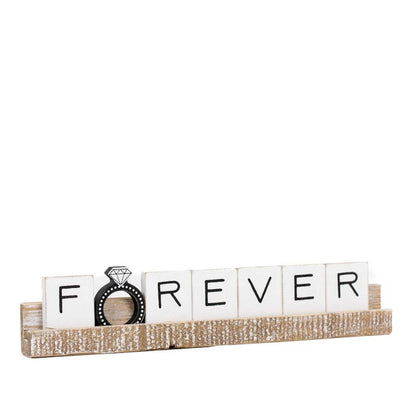 FOREVER Wood Ledgie Kit, Rustic Wedding Decor Sign, Perfect for Romantic Ceremony & Unique Wedding Gift - Nifty Decor & More