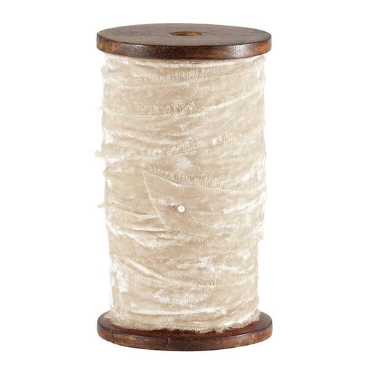 Frayed Velvet Spools - Ivory Supplies Material