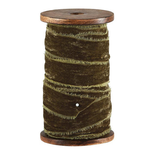 Frayed Velvet Spools - Moss Supplies Material