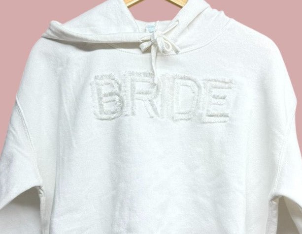 Fringe Bride White Crop Hoodie Attire