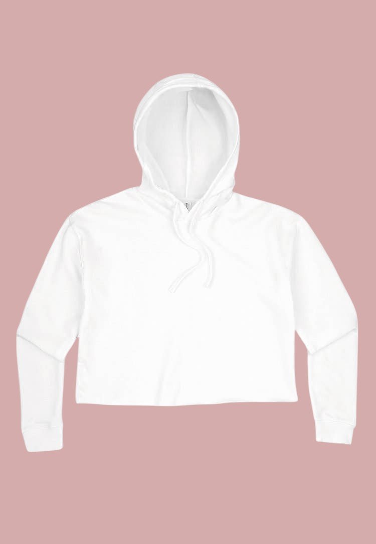 Fringe Bride White Crop Hoodie Attire