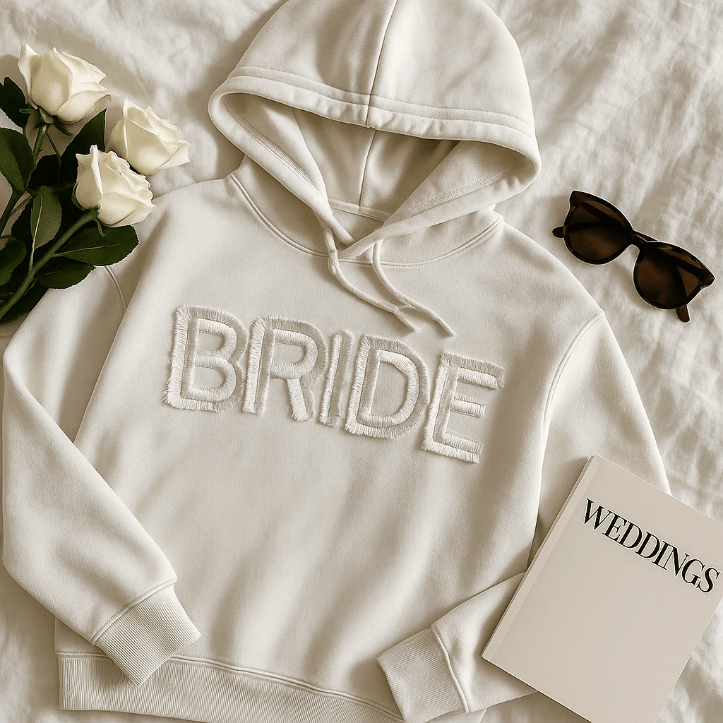 Fringe Bride White Crop Hoodie - Nifty Decor & More