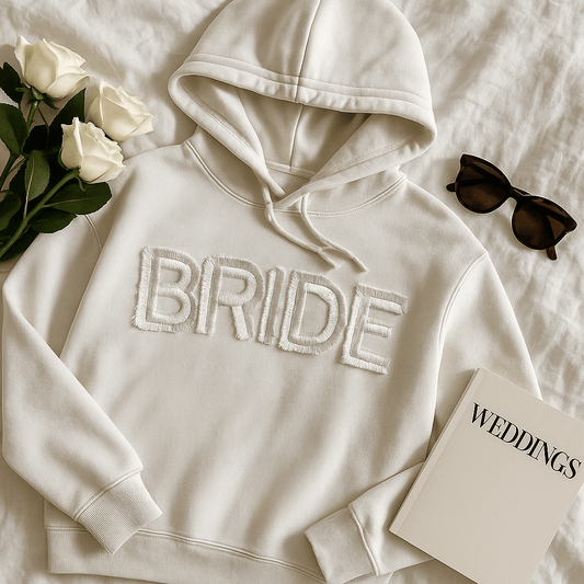 Fringe Bride White Crop Hoodie Attire