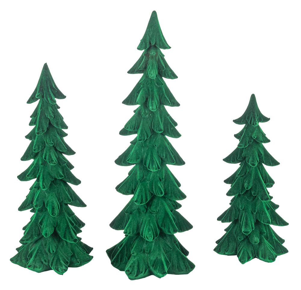 Fuzzy Christmas Green Tree Set of 3 - Nifty Decor & More