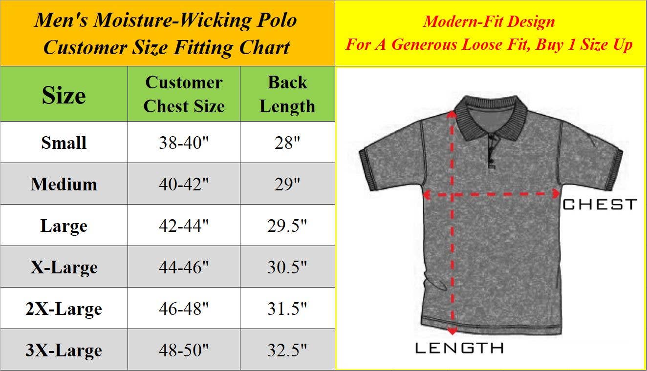 Galaxy by Harvic Men's Dry Fit Moisture-Wicking Polo Shirt