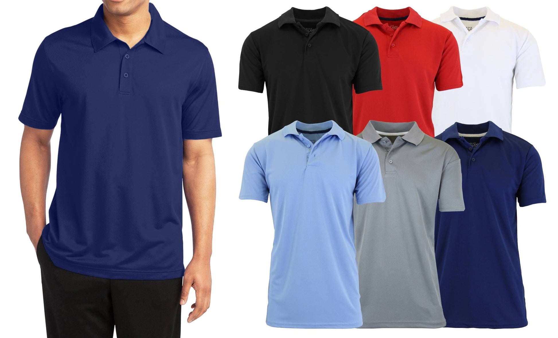 Galaxy by Harvic Men's Dry Fit Moisture-Wicking Polo Shirt
