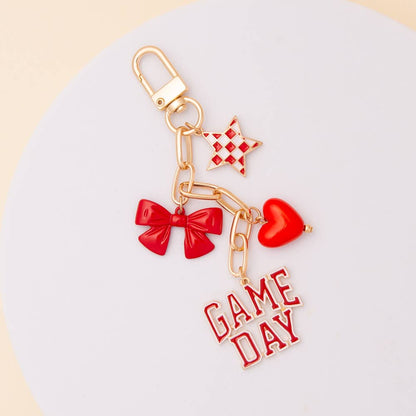 Game Day - Bag Charm Keychain Keychains Red White