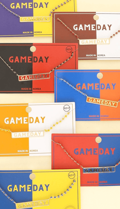 Game Day Gold Plated Bar Necklace - Nifty Decor & More