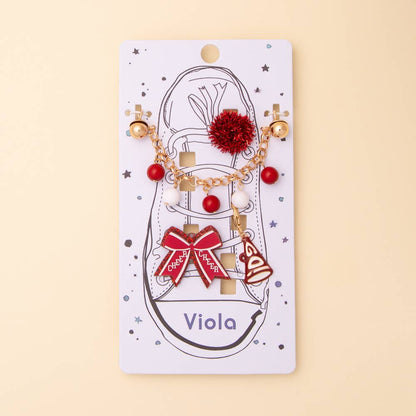 Game Day PomPom Shoe Chain with Assorted Charms Shoe Charm Burgundy White