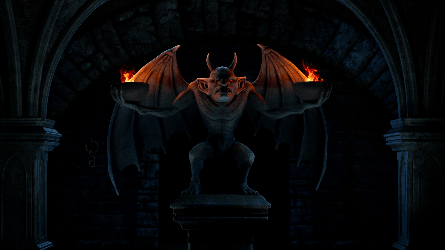 Gargoyle Frights Scene