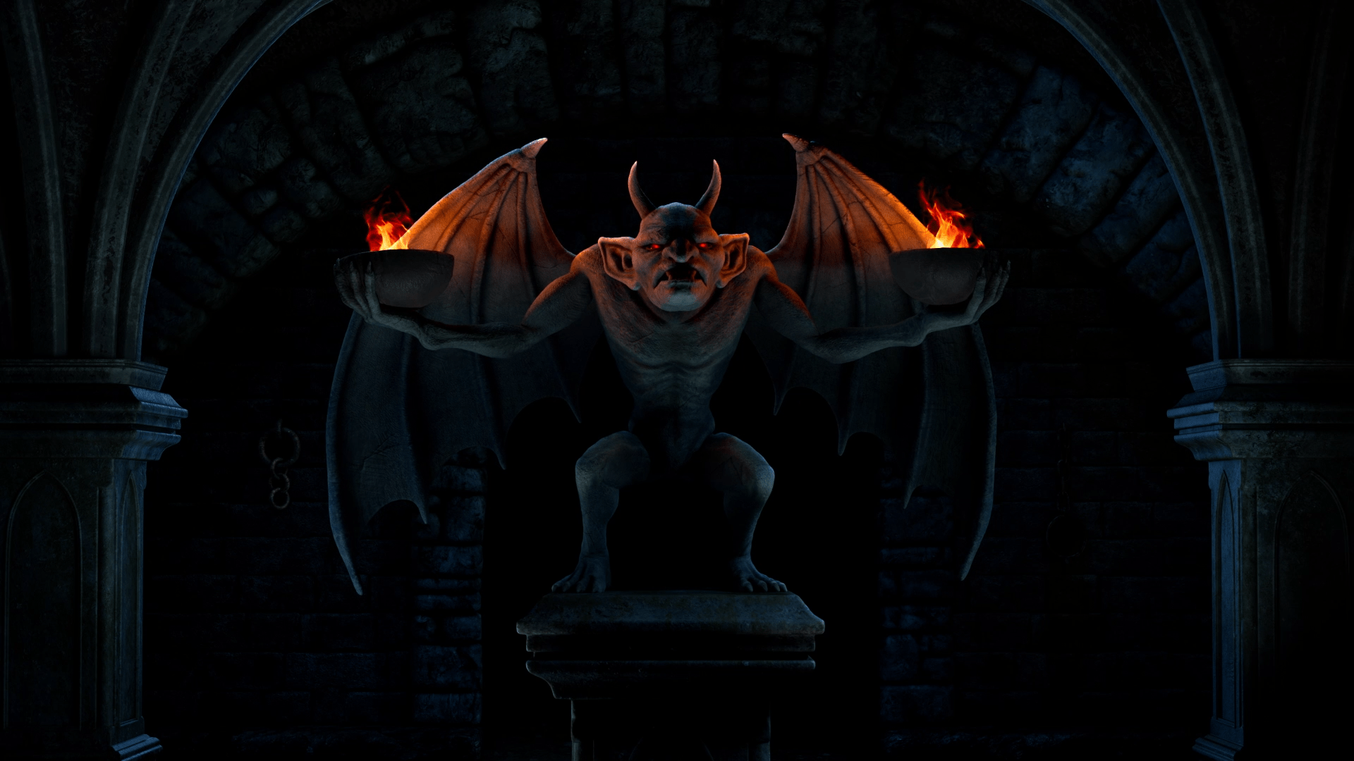 Gargoyle Frights Scene