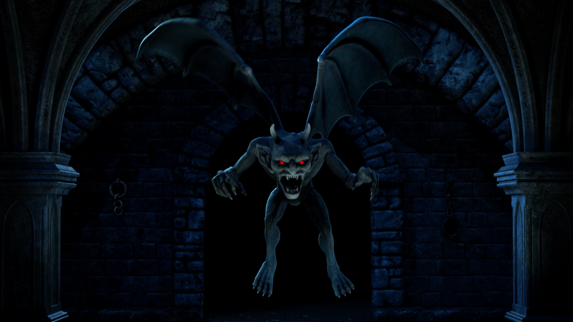 Gargoyle Startle Scares Scene