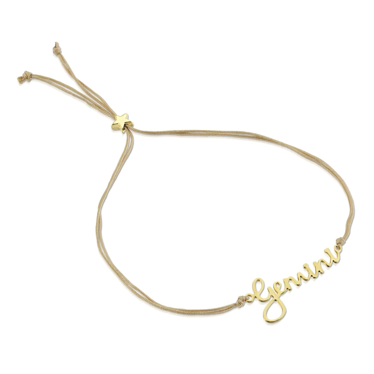 GEMINI Zodiac Cord Bracelet Gold - May 21 - June 20 - Nifty Decor & More