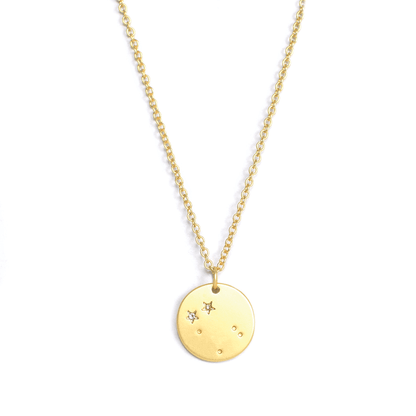 GEMINI Zodiac Necklace - Gold - (May 21 - Jun 20) - Nifty Decor & More