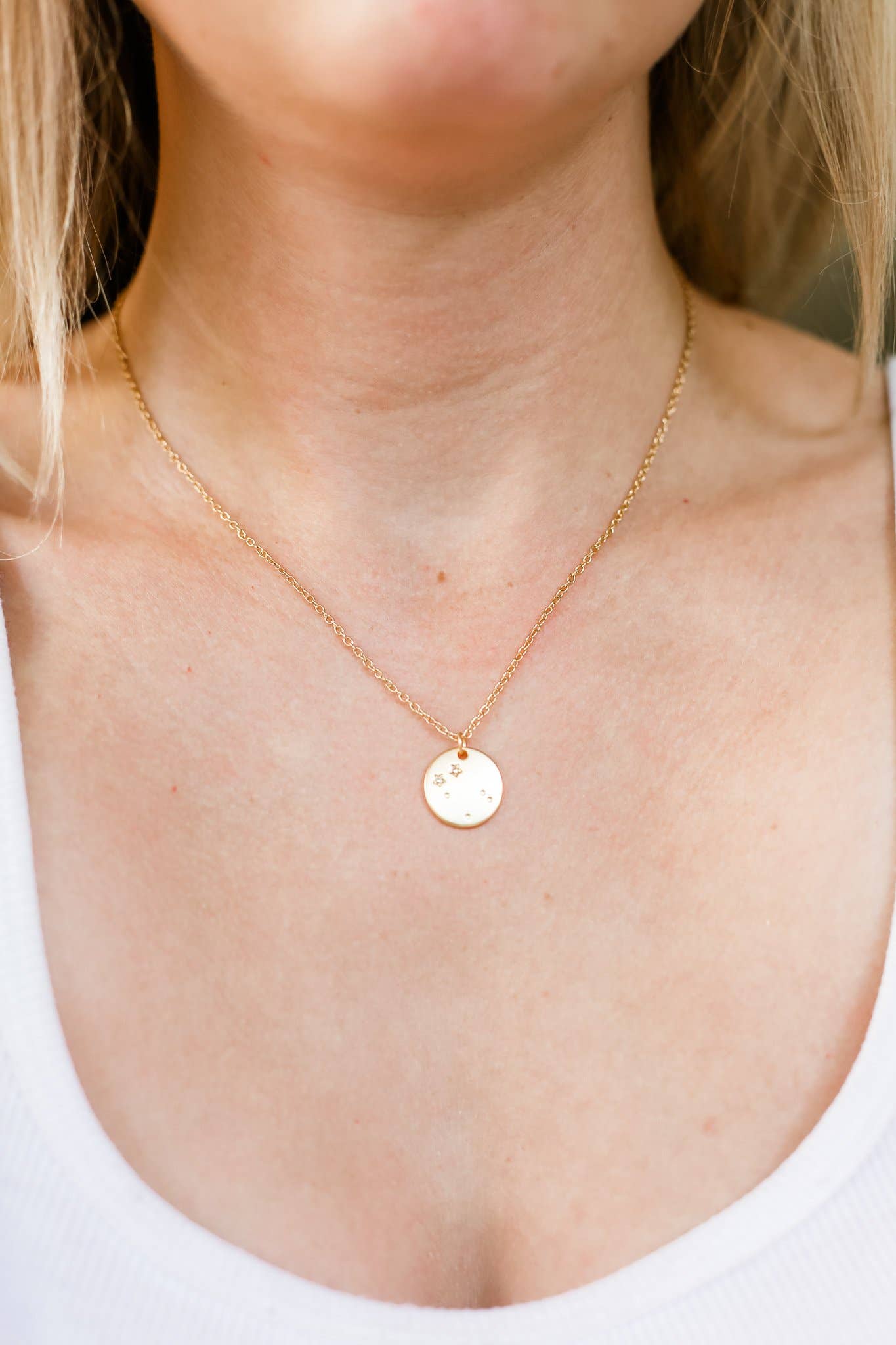GEMINI Zodiac Necklace - Gold - (May 21 - Jun 20) - Nifty Decor & More