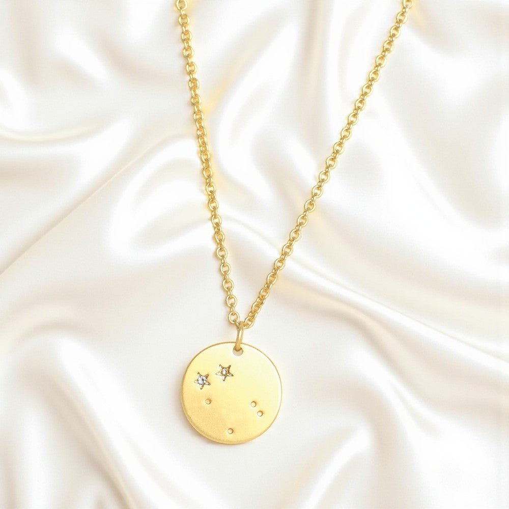 GEMINI Zodiac Necklace - Gold - (May 21 - Jun 20) - Nifty Decor & More