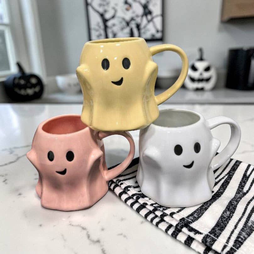 Ghost Mugs, Halloween + Fall Kitchen Drinkware Cute & Modern - Nifty Decor & More