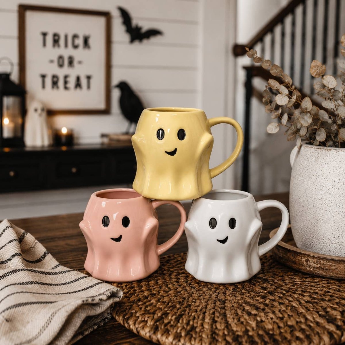 Ghost Mugs, Halloween + Fall Kitchen Drinkware Cute & Modern - Nifty Decor & More