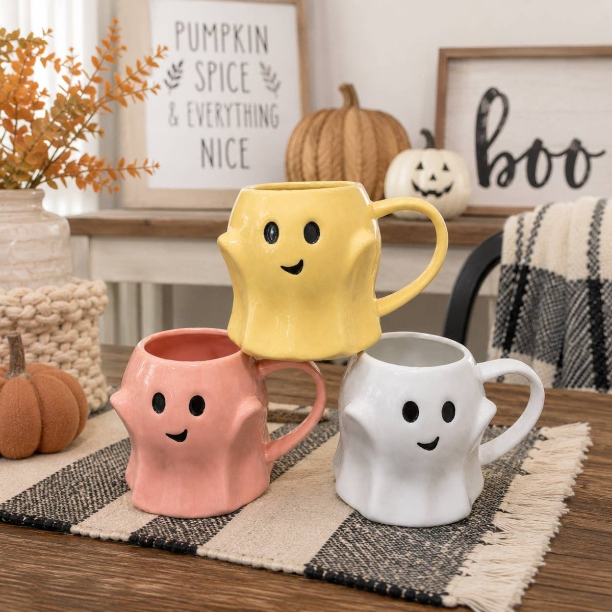 Ghost Mugs, Halloween + Fall Kitchen Drinkware Cute & Modern - Nifty Decor & More