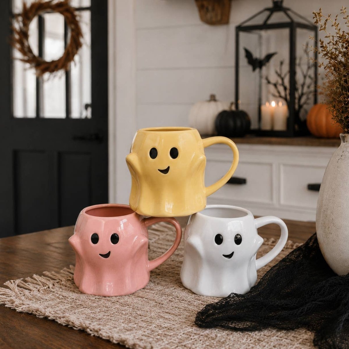 Ghost Mugs, Halloween + Fall Kitchen Drinkware Cute & Modern - Nifty Decor & More