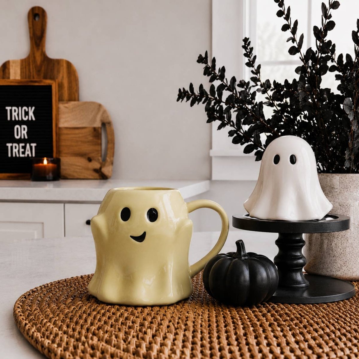 Ghost Mugs, Halloween + Fall Kitchen Drinkware Cute & Modern - Nifty Decor & More