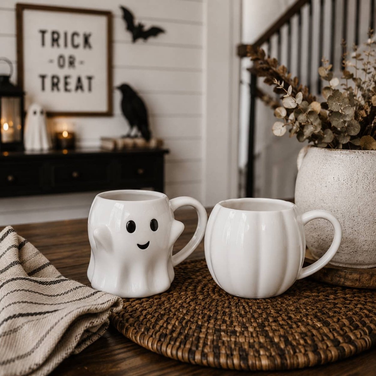 Ghost Mugs, Halloween + Fall Kitchen Drinkware Cute & Modern - Nifty Decor & More