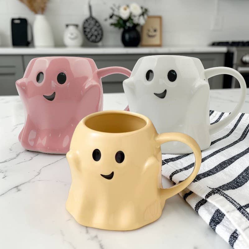 Ghost Mugs, Halloween + Fall Kitchen Drinkware Cute & Modern - Nifty Decor & More
