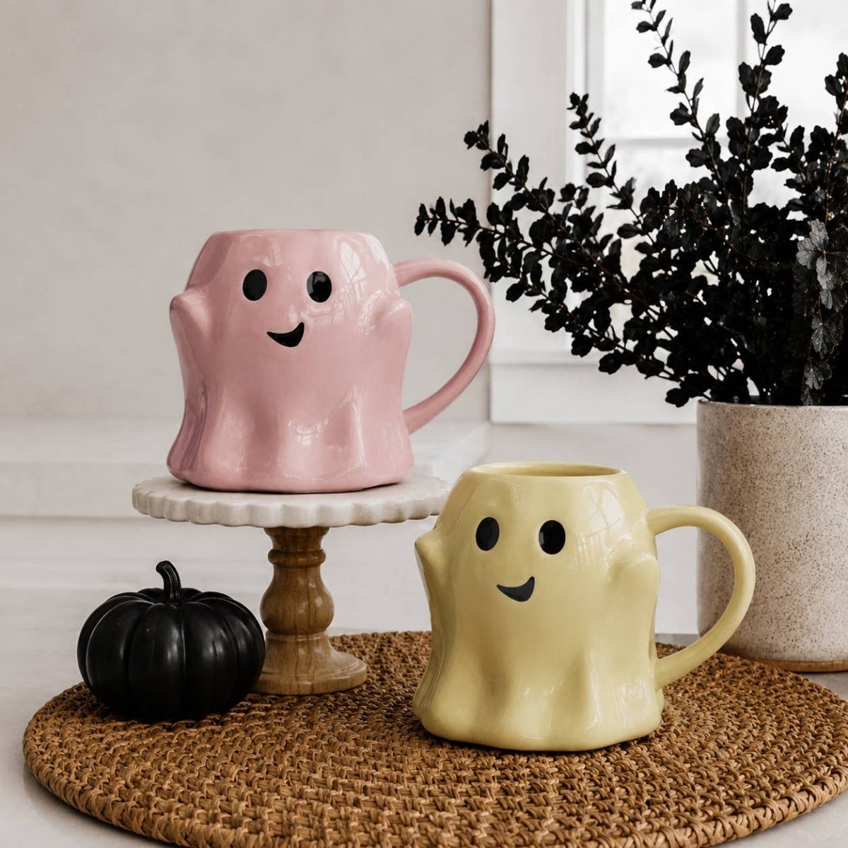 Ghost Mugs, Halloween + Fall Kitchen Drinkware Cute & Modern - Nifty Decor & More