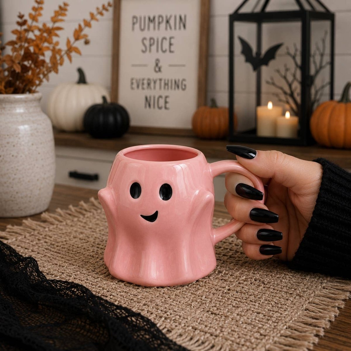 Ghost Mugs, Halloween + Fall Kitchen Drinkware Cute & Modern - Nifty Decor & More