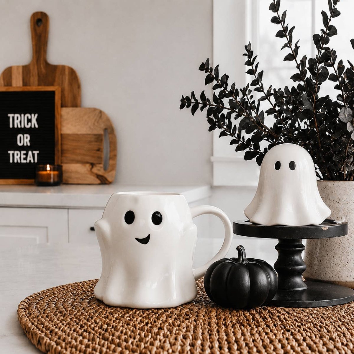 Ghost Mugs, Halloween + Fall Kitchen Drinkware Cute & Modern - Nifty Decor & More