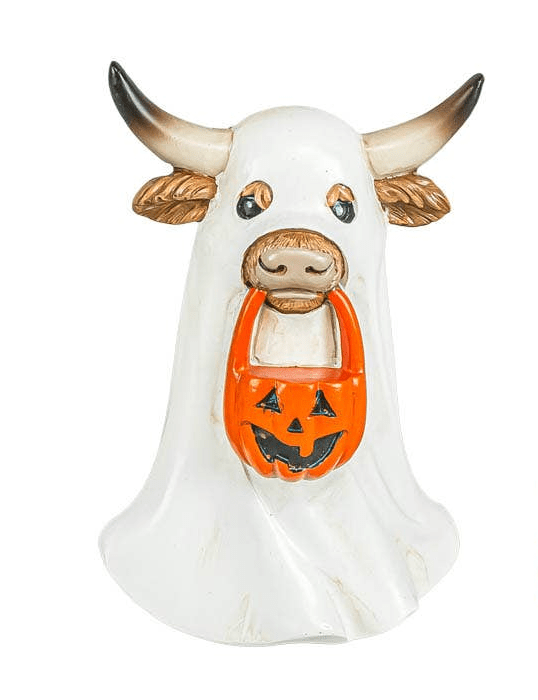 Ghostly Halloween Highland Calf 5" Trick or Treater - Nifty Decor & More