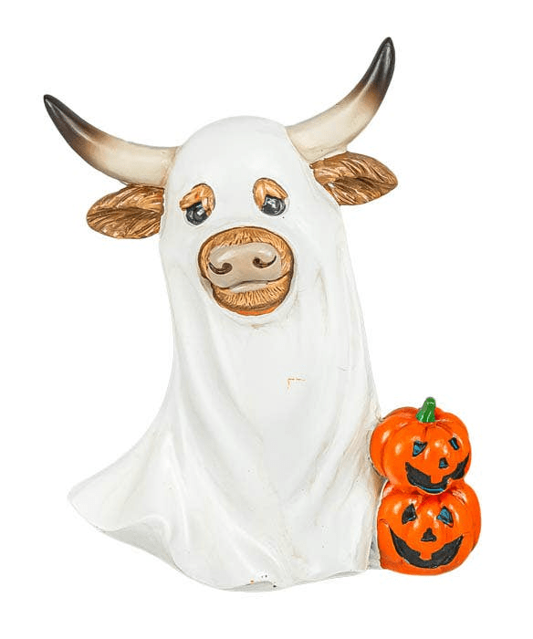 Ghostly Halloween Highland Calf 5" Trick or Treater - Nifty Decor & More