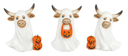 Ghostly Halloween Highland Calf 5" Trick or Treater - Nifty Decor & More